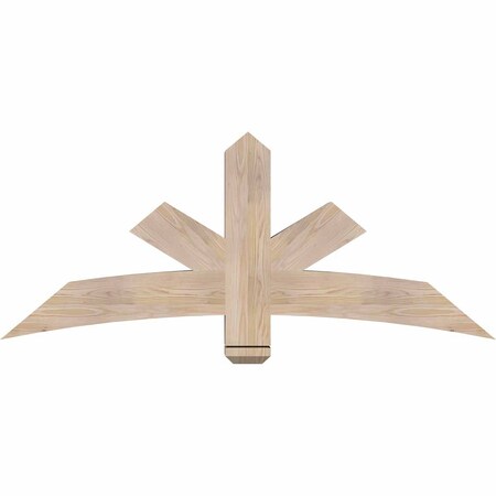 Ekena Millwork Alberta Smooth Timber Gable Bracket, Douglas Fir, 60"W x 25"H x 5 1/2"D x 5 1/2"F, 10/12 Pitch GBW060X25X0606ALB00SDF